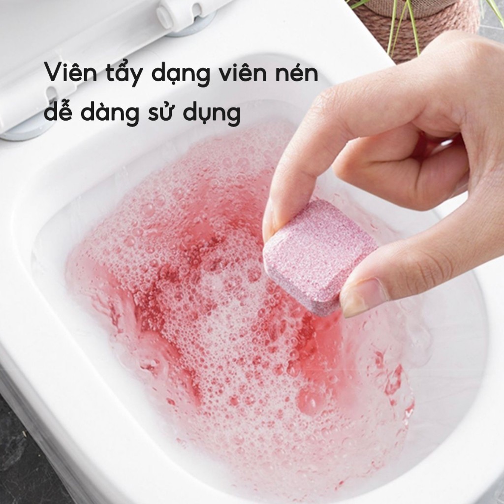 Hộp 12 viên tẩy bồn cầu khử mùi diệt vi khuẩn toilet Viên sạch bồn cầu tẩy bay vết ố bẩn