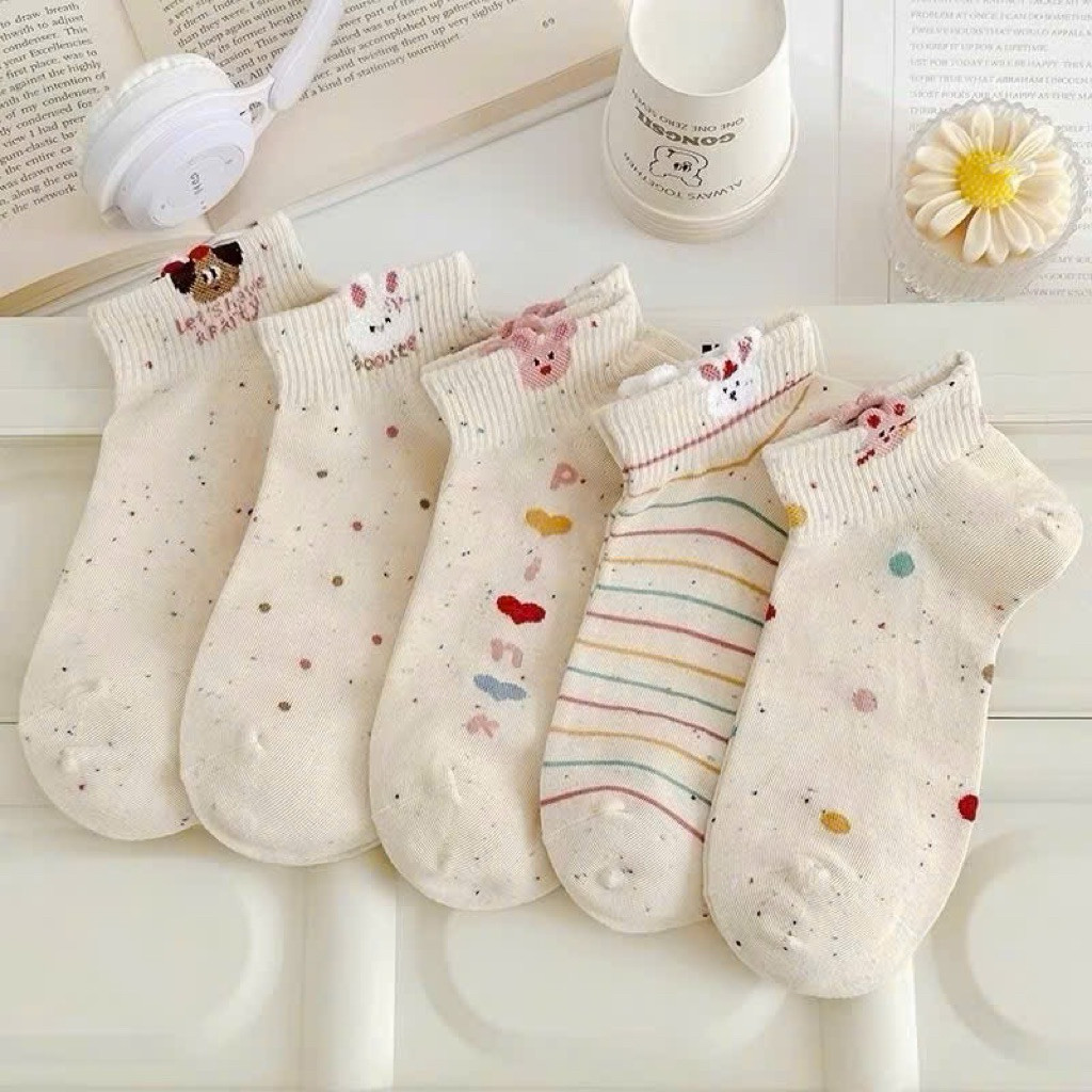 ✨ Set 10 Đôi Tất/ Vớ Muối Tiêu Cổ Thấp