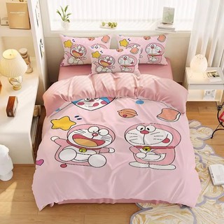 G13 Doremon 4IN1 Ga Trải Giường Chăn Gối Trẻ Em Bộ Chăn Ga Gối Phòng Ngủ Có Thể Giặt Hoạt Hình Phù Hợp Với G13
