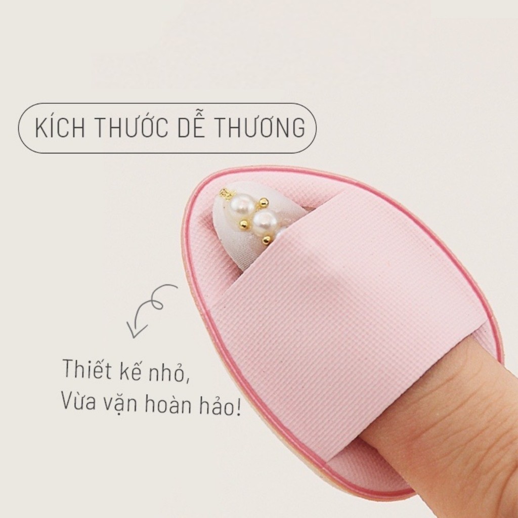 Bông mút tán kem nền, Bông phấn trang điểm mini hình ngón tay cỡ nhỏ tiện lợi có thể dùng ướt hoặc khô