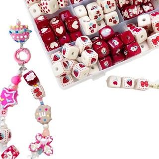 Mùa Thu Đông Series Thỏ Dễ Thương Lưới Vuông Hạt DIY Vòng Tay Vòng Cổ Đính Hạt Điện Thoại Di Động Dây Xích Phụ Kiện Chất Liệu