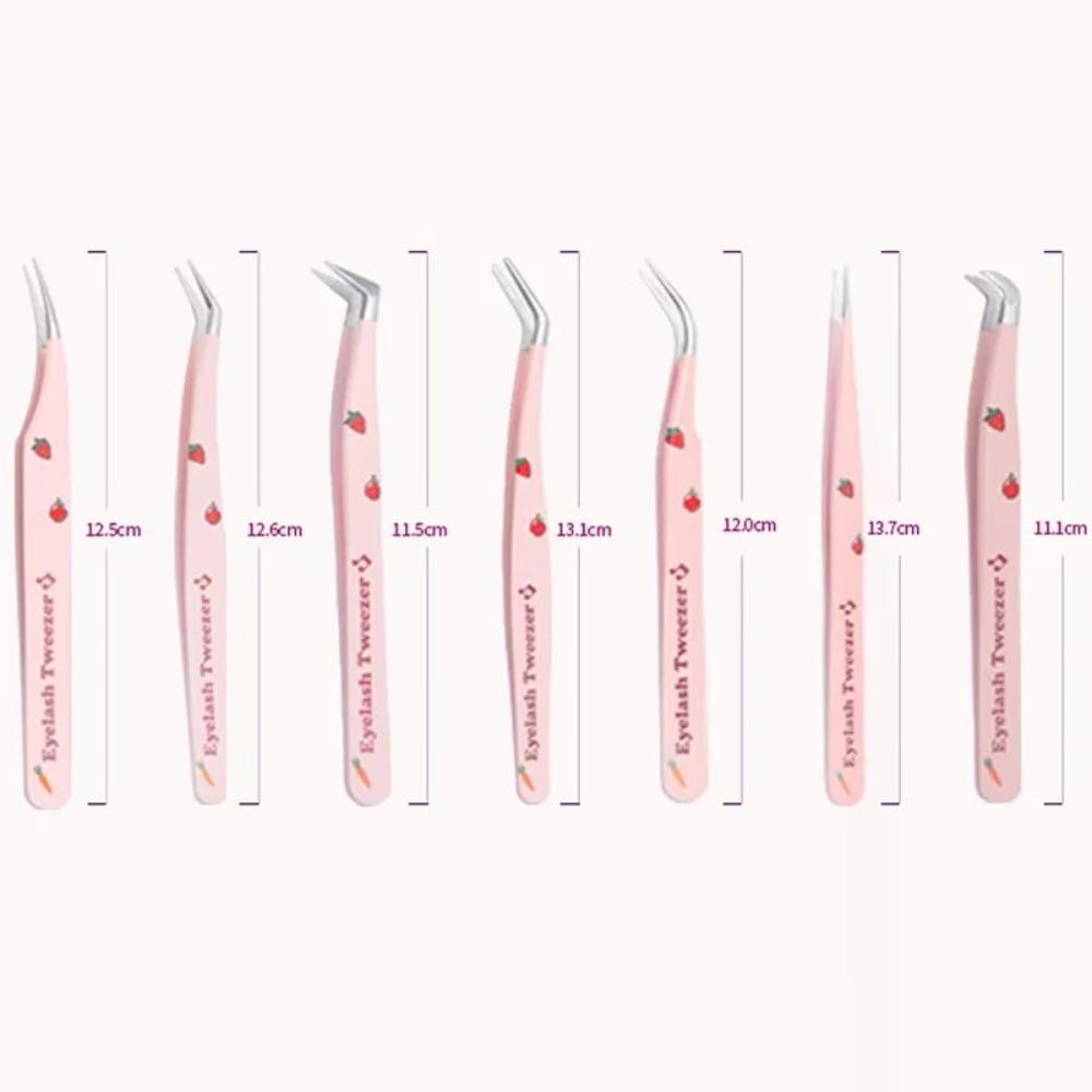Nhíp nối mi SAIA, Nhíp lông mi giả bằng thép không gỉ chống tĩnh điện, Dải cong Pincet 7 loại dụng cụ trang điểm