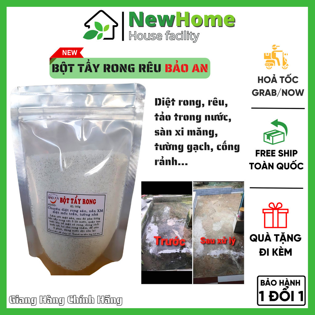 Bột Tẩy Rong Rêu Bảo An, Tẩy Sạch Rong Rêu Bám Trên Sân Nền Xi Măng Gói ...