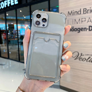 Bảo vệ chống sốc Slot Ví vỏ Chống rơi Sản phẩm Silicone TPU Mềm Ốp lưng cho  iPhone 15 14 13 12 Pro Max 15 14 Plus