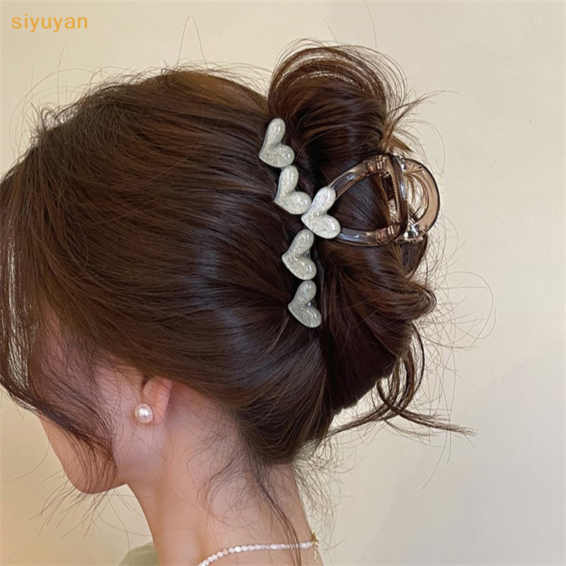 Siyuyan Thanh Lịch Trái Tim Ngọt Ngào Vuốt Tóc Cho Nữ Bé Gái Chống Trơn Trượt Kẹp Chắc Chắn Thời Trang Mùa Hè Mũ Đội Đầu Đơn Giản Phụ Kiện Tóc VN