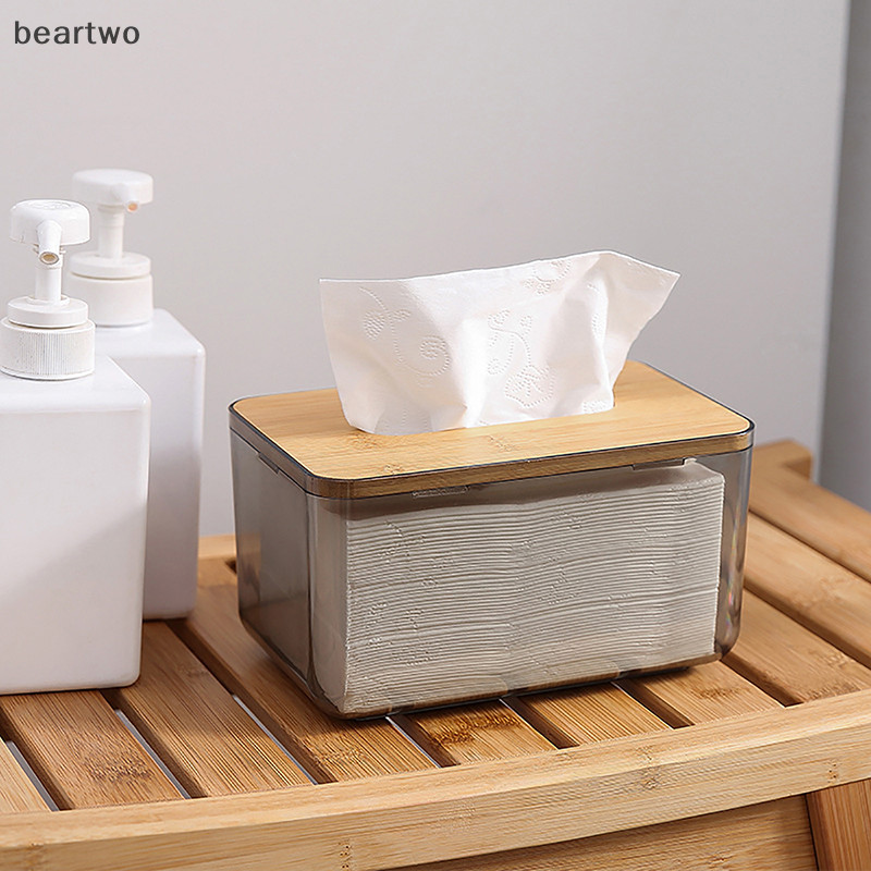 < Beartwo > Khăn Giấy Hộp Trong Suốt Khăn Ăn Hộ Gia Đình Trong Suốt Hình Chữ Nhật Hiện Đại Máy Tính Để Bàn Sáng Tạo Trong Suốt Hộp Đựng Khăn Giấy Đẹp