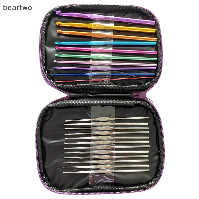 < Beartwo > 22 CÁI Móc Bộ Dụng Cụ Có Túi Bảo Quản Tay Cầm Mềm Móc Sợi Dệt Đan Bộ Dụng Cụ Dệt DIY Dụng Cụ Cầm Tay Đẹp