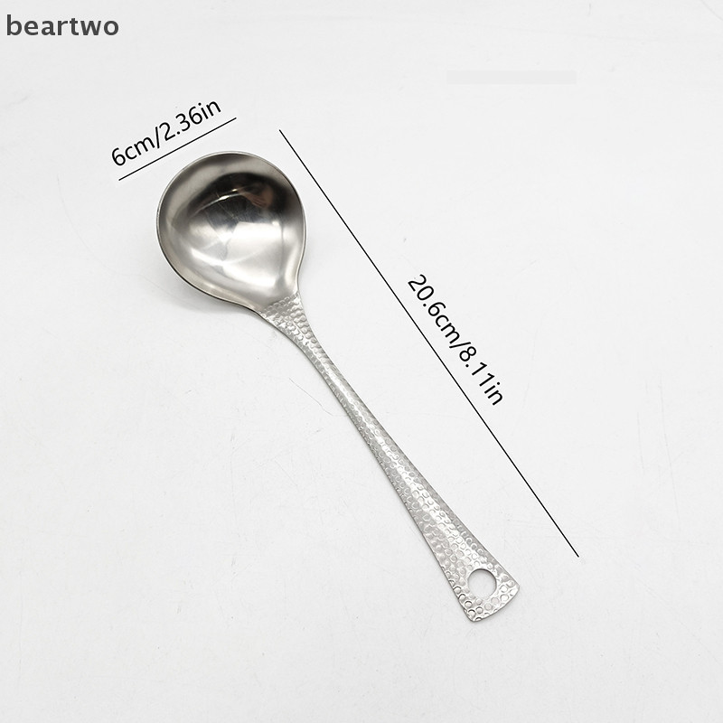 < Beartwo > 1 Thìa Inox Làm Dày Tay Cầm Dài Thìa Canh Cho Lẩu Muỗng Rây Lọc Nhà Bếp Bộ Đồ Ăn Đồ Dùng Nấu Ăn Đẹp