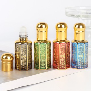 3 / 6 / 12ml Tinh Dầu Lăn Chai Trống Mạ Điện Nước Hoa Đầy Màu Sắc Lăn Chai Massage Ứng Dụng Mẫu Thủy Tinh Octag
