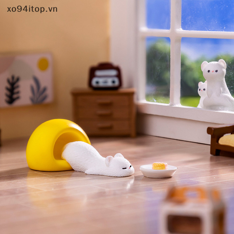 Xoitop Hoạt Hình Dễ Thương Ferret DIY Trang Trí Nhà Cửa Để Bàn Thu Nhỏ Các Bức Tượng Nhỏ Trang Trí Thủ Công Phụ Kiện Trẻ Em Quà Tặng VN