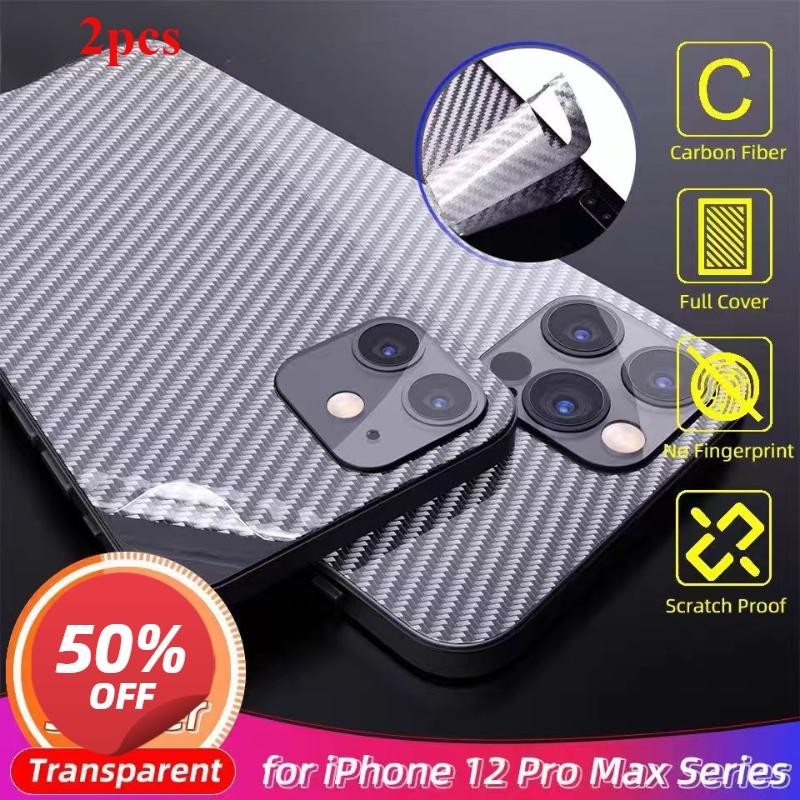 2 Miếng Dán Điện Thoại Sợi Carbon Siêu Mỏng Thích Hợp Cho iPhone 16 15 14 13 12 11 Pro Max Plus XR X XS Max Ốp Lưng Điện Thoại Mặt Sau