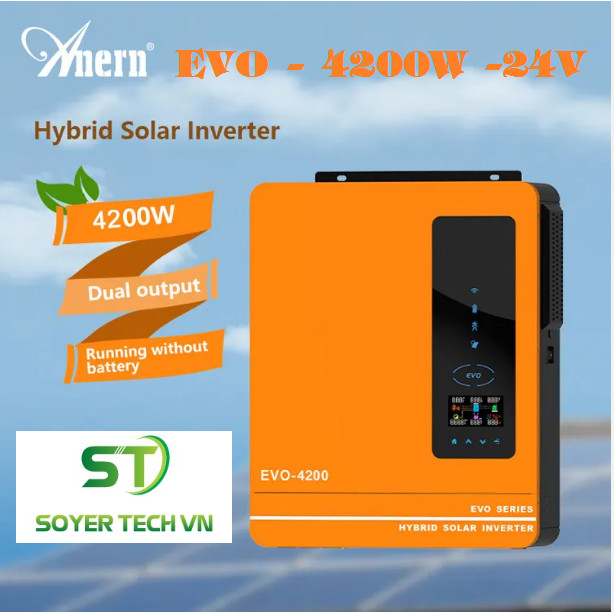 Inverter hybrid Anern 24V- EVO 4200W- Biến tần năng lượng mặt trời độc ...