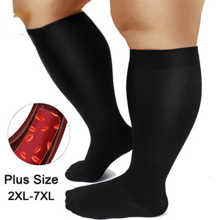 1 Cặp Nam Nữ Plus Size 2XL-7XL Giãn Tĩnh Mạch Hỗ Trợ Tất Bắp Chân Nén Vớ Thể Thao Chạy Yoga
