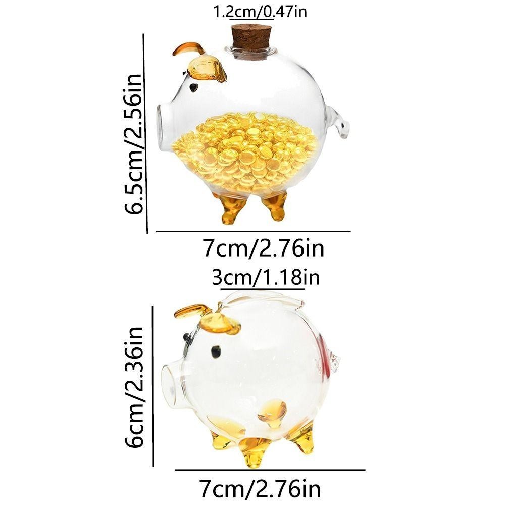 FUHUIOT Piggy Money Bank, Hộp tiết kiệm tiền xu nhẹ hoạt hình, Hộp đựng đậu vàng có thể nhìn thấy đa năng thủ công dễ thương Trang trí nội thất