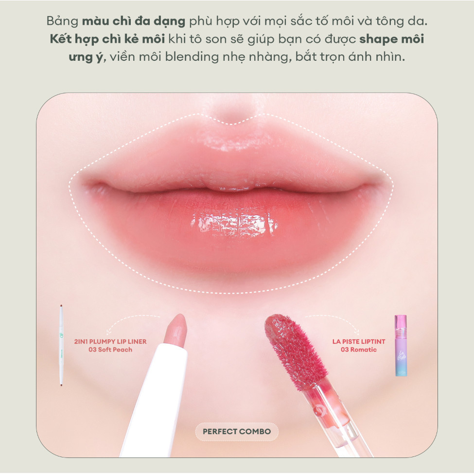 Chì Viền Môi Dearmay 2in1 Plumpy Lip Liner 0,36g
