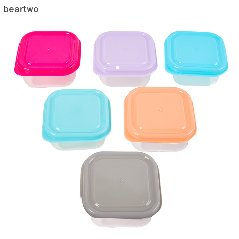 < Beartwo > 6 Hộp Đựng Vuông Có Nắp Hộp Nhựa Hộp Bảo Quản Nhà Bếp Đẹp