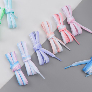 Dây giày thể thao đế bằng kim loại sáng bóng bạc, nhiều màu sắc, lụa gradient lấp lánh nữ