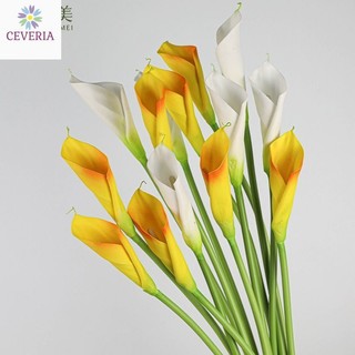 Cành hoa rum cuốn từ hoa cao su cao 50 cm, thân trắng không kèm lá chiều dài bông 10 cm