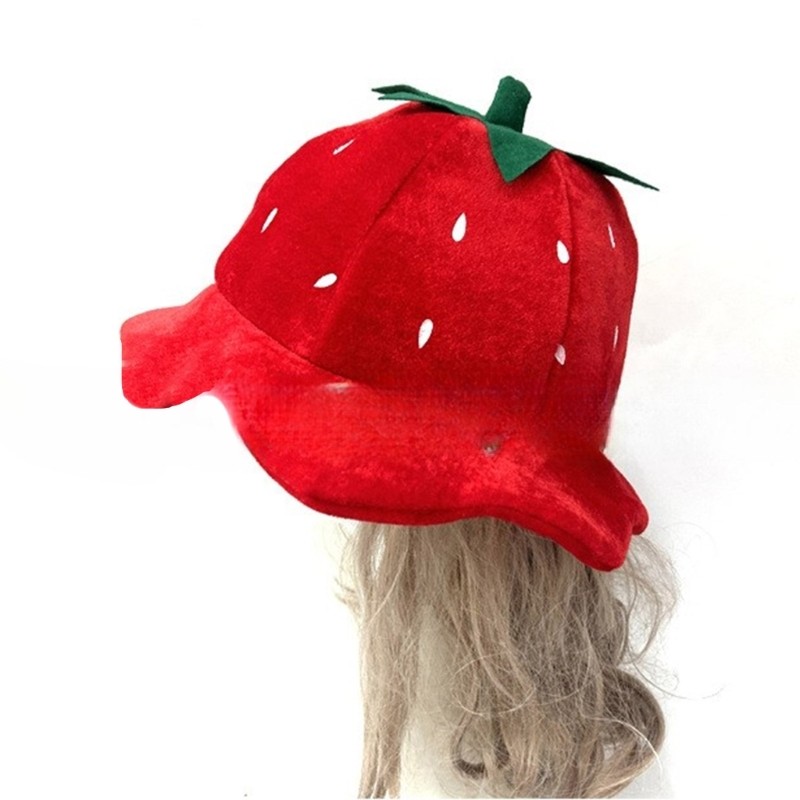Bầu Trời Trái Cây Dâu Đầu Mũ Mũ Mũ Mũ Hóa Trang Cosplay Đạo Cụ Ảnh