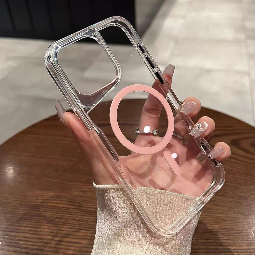 Ốp Điện Thoại Trong Suốt Từ Tính Trong Suốt Cho iPhone 16ProMax 16Pro 16Plus 15 14 13 12 11ProMax Bảo Vệ Toàn Diện Chống Sốc Bảo Vệ PC Bìa Cứng