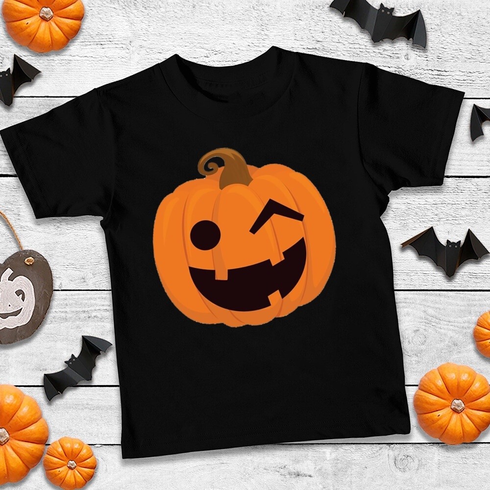 Halloween Pumpkin Children's T-shirt Fashion Girl Black Boy Halloween Party Costume