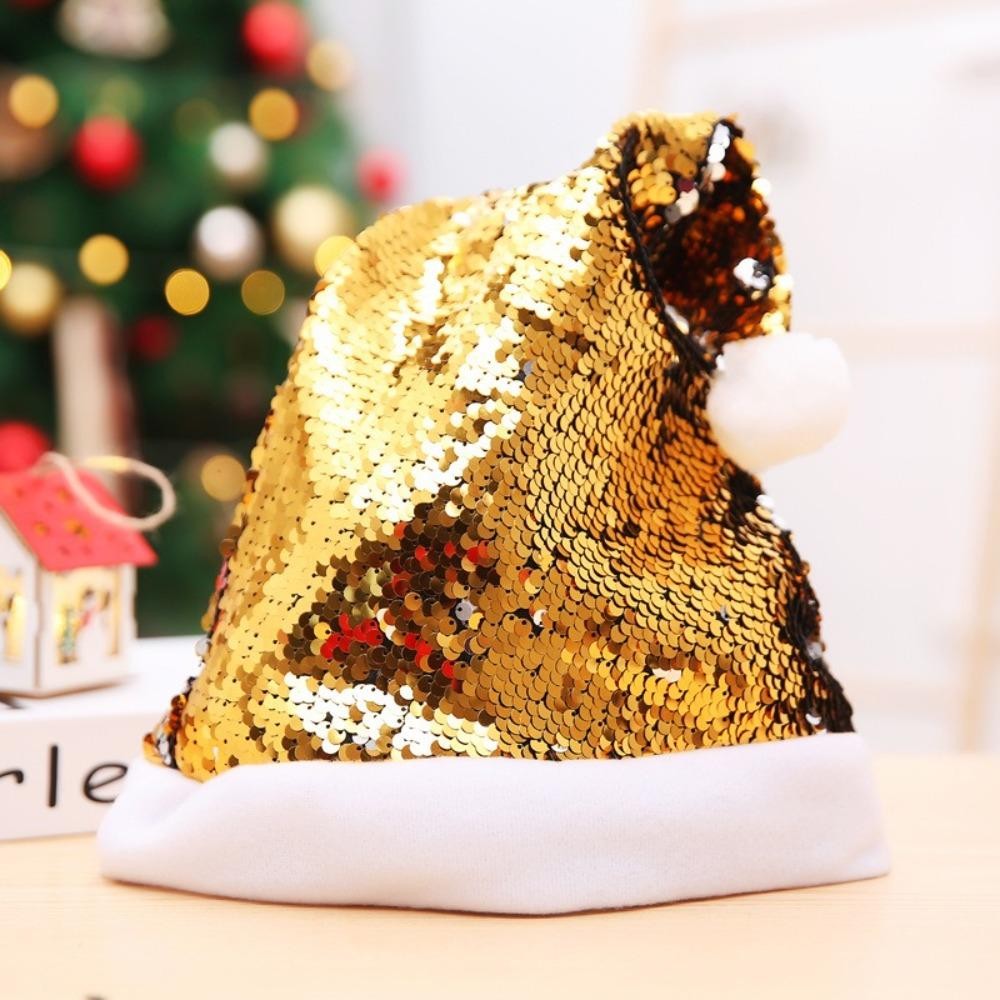 Mũ đổi màu MERIGGIARE, Mũ ông già Noel đổi màu đính cườm, Năm hạnh phúc Thoải mái mềm mại Mũ Giáng sinh đa năng dành cho nữ