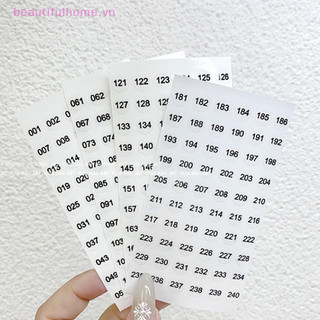 [Beautifulhome] 1 / 4 tờ Nhãn dán số Laser chống nước cho DIY Craft Tự dính Sơn móng tay Màu môi Thẻ số Nhãn dán [làm đẹp]