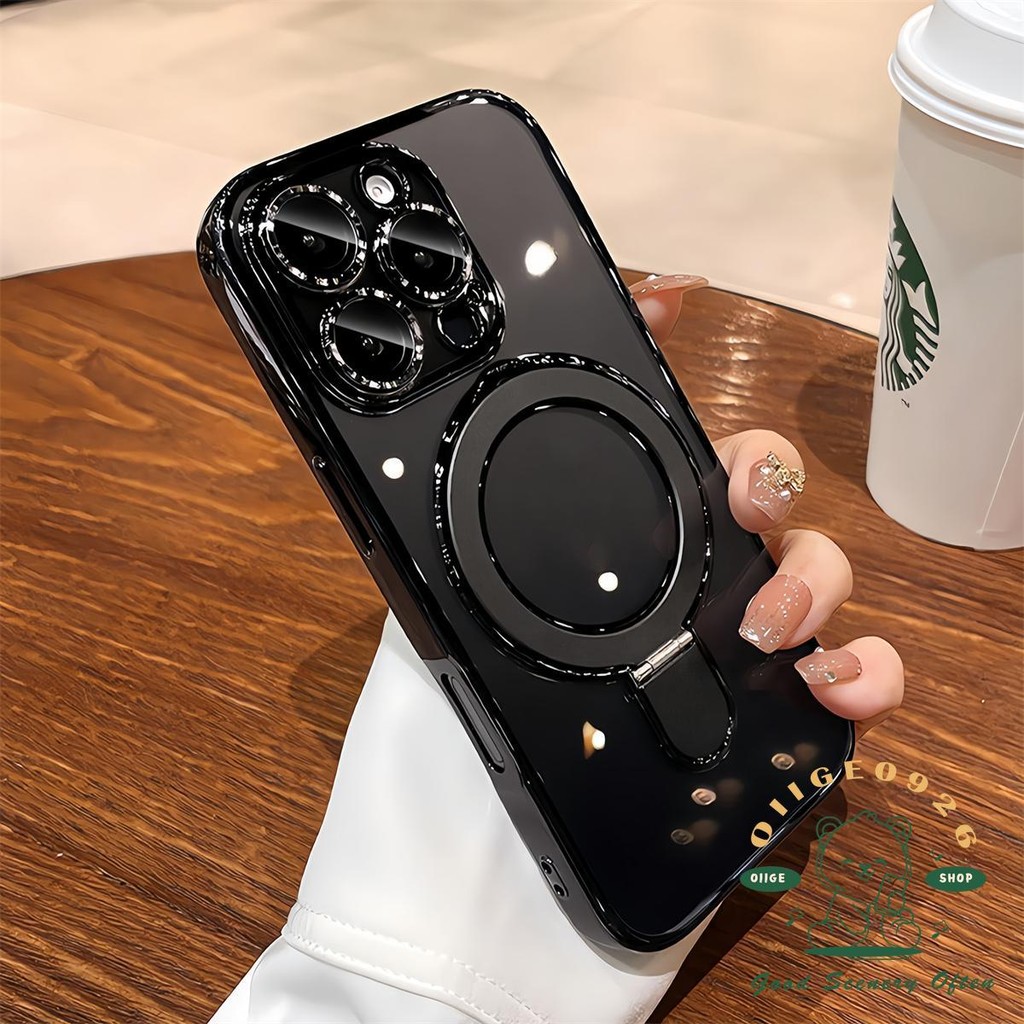 【 Ốp lưng iphone16 】 Vỏ điện thoại mạ khung từ tính iphone16 Pro Max 15 14 13 12 11 cho vỏ iPhone XR / XS Vỏ mềm silicon TPU chống sốc