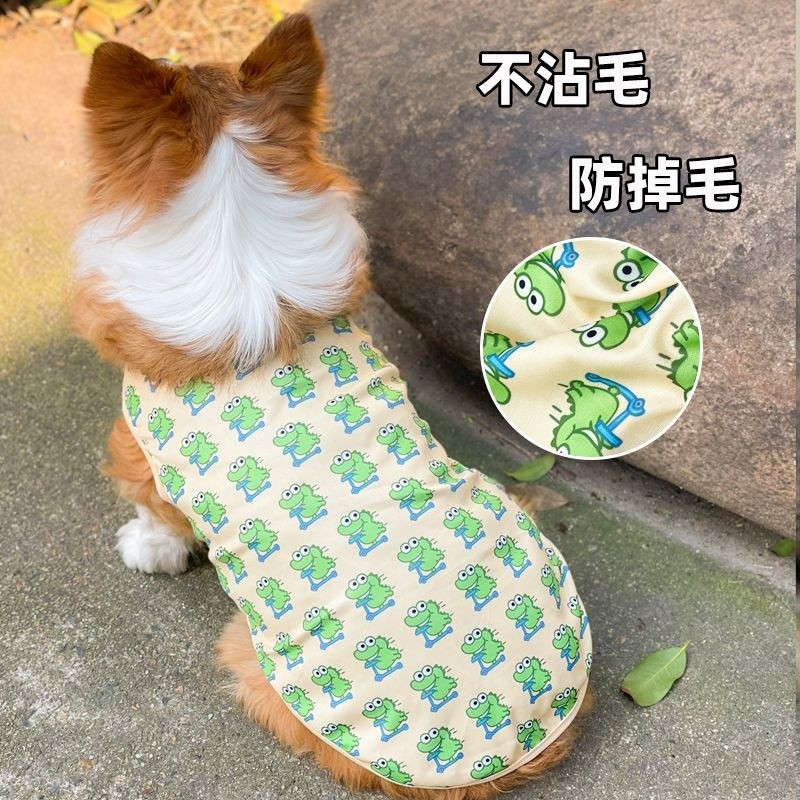 Quần Áo Bichon Teddy Mỏng Phong Cách Khủng Long Thoáng Khí Mùa Hè Phong Cách Mới Chó Corgi Pháp Chiến Đấu Shiba Inu Vest TWFD * - & -
