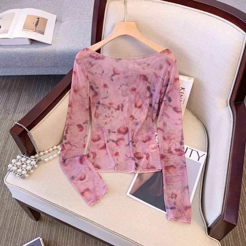 Milyfashion Tím Slim-fit Slimmer Nhìn Đàn Hồi Cao Gạc Tie-Dye In Một Vai T Gợi Cảm