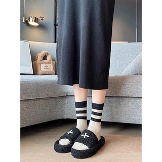 Bộ 10 Đôi Tất Nữ Cổ Cao Vintage Phối Kẻ Tone Nâu Mẫu Mới Siêu Hot Phong Cách Hàn (mix màu) - Women