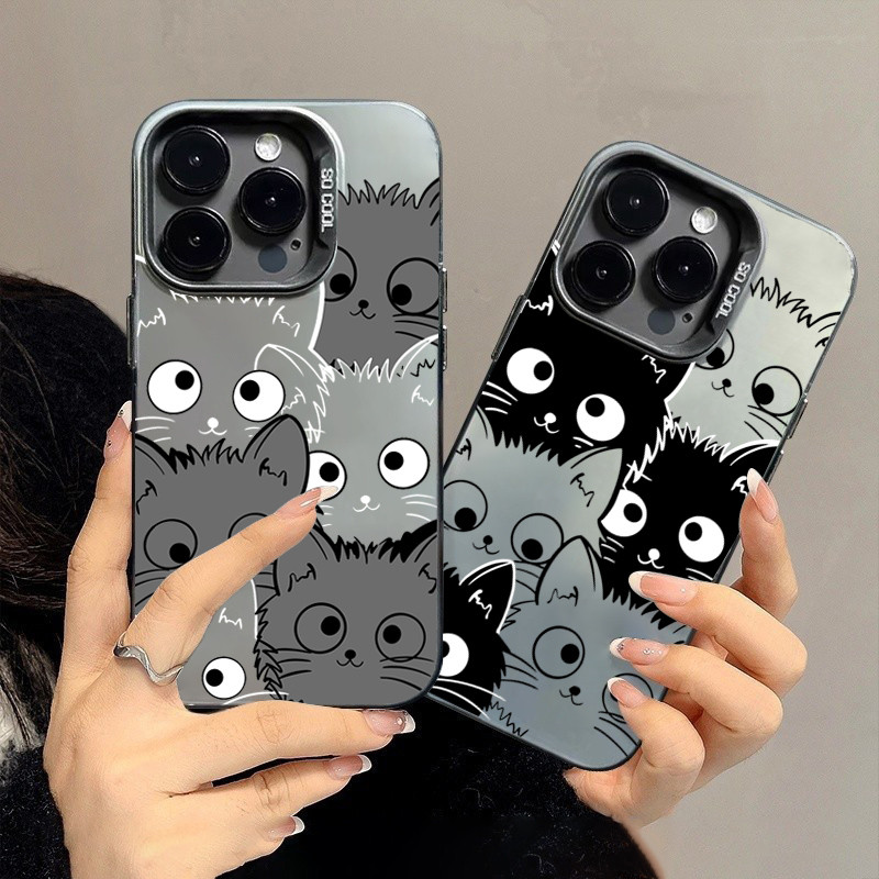 Ốp Lưng Cho Xiaomi Redmi 13 13C 12 4G K70 Ultra Redmi Note 14 13 12 11 Pro Plus 5G 10 Pro 12S 11S Phim Hoạt Hình Mèo Sang Trọng IMD Kim Loại Cứng Chống Sốc