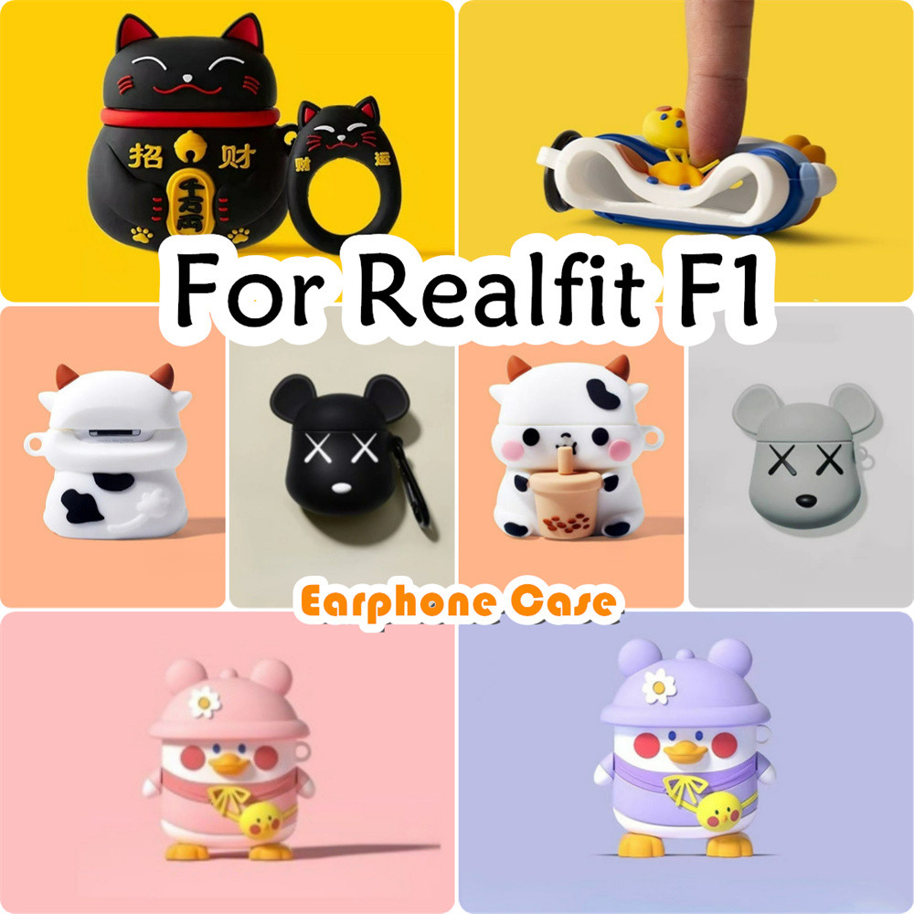 [Ngôi sao tương lai] Dành cho vỏ Realfit F1 Vỏ tai nghe silicon mềm hoạt hình sáng tạo