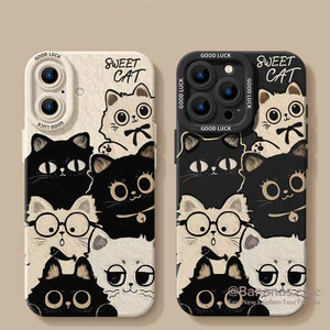 Ốp Điện Thoại Mèo Đen Dễ Thương Cho iPhone 17 16 15 14 13 12 11 Pro Max X Xr Xs Max 7 8 Plus SE2020