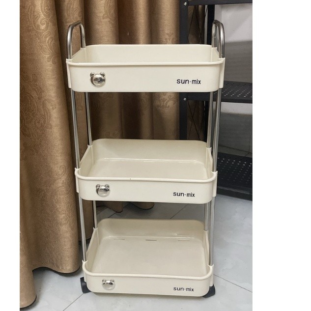 Kệ để đựng đồ đa năng (loại 1 ) Kệ  gấu để bếp, decor  3 - 4 tầng có bánh xe AMIZIN