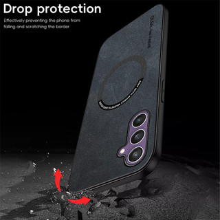 Ốp Sạc Không Dây Từ Tính Cho Samsung Galaxy S24 S23 S22 S21 FE S20 Note 20 Ultra 10 Plus Pu Da Viền Mềm TPU Cover