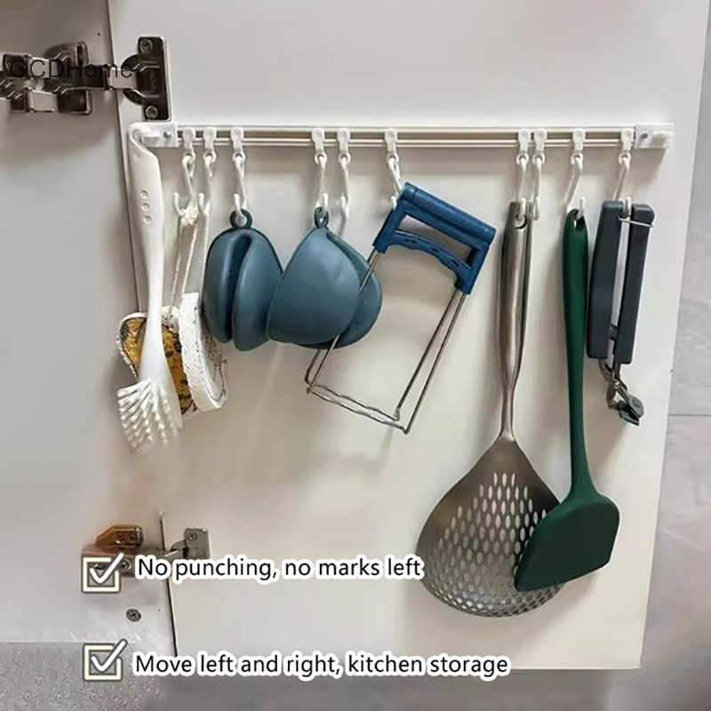 Gcdhome Treo Tường Đồ Dùng Nhà Bếp Giá Phòng Ngủ Rai Oranizer Nhà Bếp Tiết Kiệm Không Gian Treo Tường Chảo Nồi Dụng Cụ Móc Treo Hangel HOT