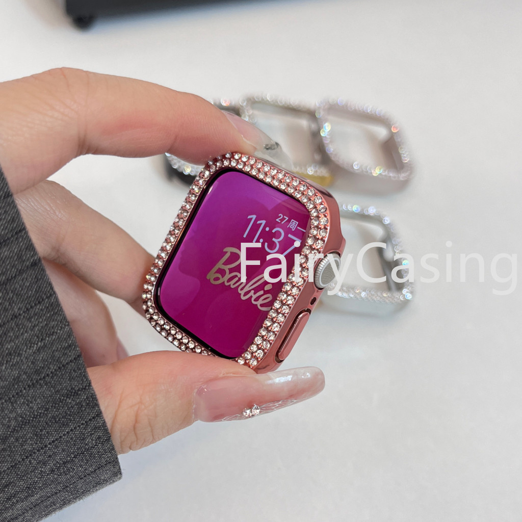 Ốp lưng Bling Diamond S11 cho Apple Watch S10 46mm 42mm 40mm 38mm Vỏ bảo vệ cản trước cho iWatch Series 10 9 8 7 6 5 4 3 ultra 2 49mm 45mm 44mm 42mm 41mm Phụ kiện trang trí