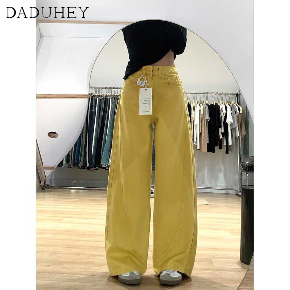 DaDuHey New American Ins High Street Retro Jeans Niche High Waist Loose Wide Leg Pants Large Size Trousers