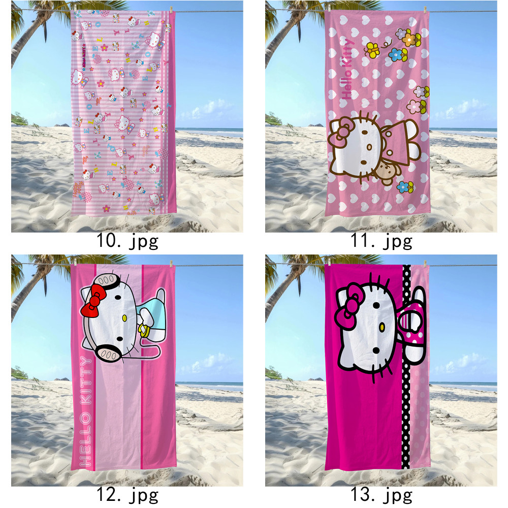 Phim hoạt hình dễ thương Sanrio Hello Kitty Khăn tắm thấm nước in một mặt