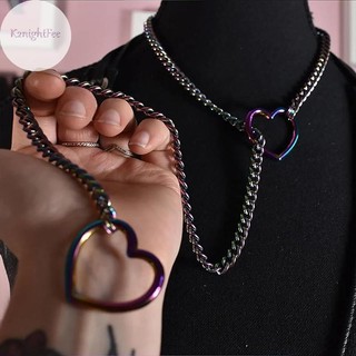 K2nightfee Heart O-ring Slip Chain Dành Cho Nữ Punk Rock Vòng Cổ Thép Không Gỉ Cuba Dài Vòng Cổ Hợp Thời Trang Đơn Giản Có Thể Điều Chỉnh Cổ Chữ Y VN