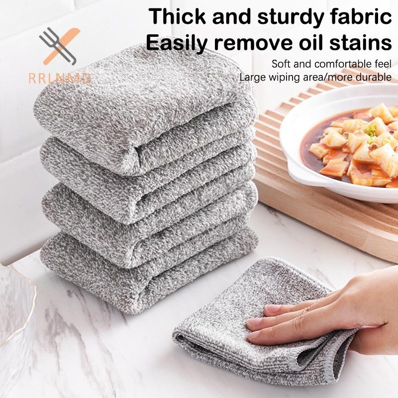 Rrlnmd > Khăn lau nhà bếp mềm Khăn lau sợi than Khăn lau bát đĩa Thấm hút không dầu Khăn lau bát đĩa Khăn lau bát đĩa MỚI