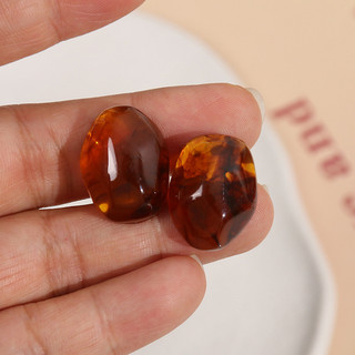 Màu hổ phách nhòe hình bầu dục hình thang trái tim trái tim nhựa vá vỏ điện thoại di động kẹp tóc bông tai Phụ kiện trang sức DIY