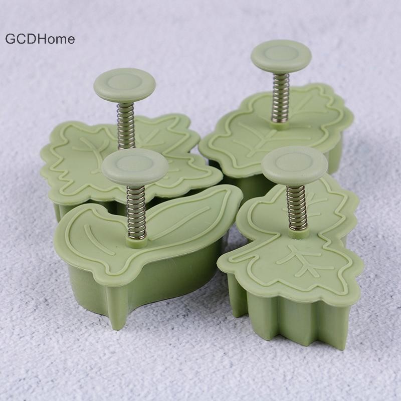 Gcdhome 4 Cái / bộ DIY Nướng Khuôn Lá Hình 3D Bánh Quy Cắt Khuôn Bánh Quy Dụng Cụ Nhà Bếp HOT
