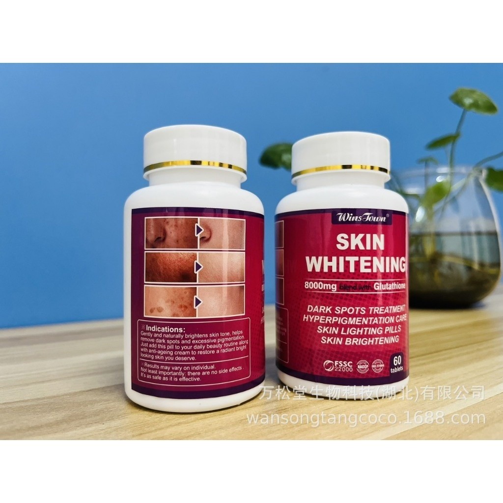 Viên Uống Skin Whitening Glutathione 8000mg Trắng Da - Giảm Nám Tàn Nhang,  Da Sáng Bật Tông