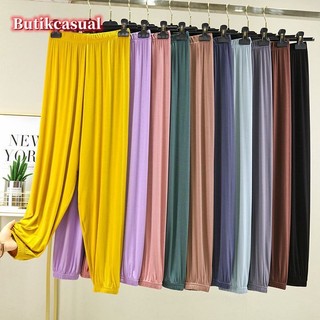 Quần dáng rộng cotton Modal cho bé gái/nữ, co giãn, chống muỗi, size lớn M–2XL, quần Pyjama