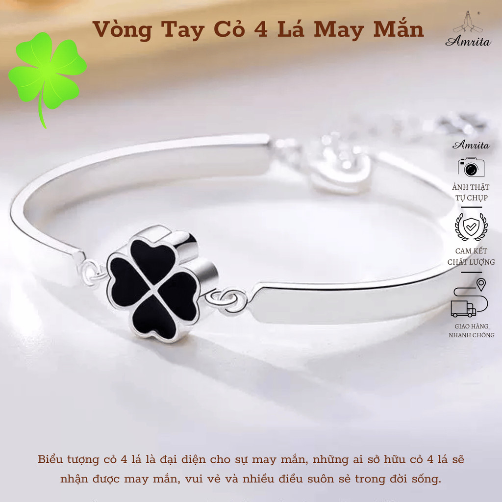Vòng Tay Cỏ 4 Lá May Mắn - Amrita