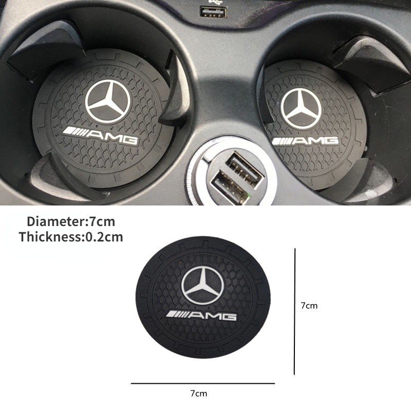 1-2 chiếc xe chống trượt đế lót ly nước ô tô khe cắm cốc silicone trang trí logo coaster, Honda, Toyota, Mazda, trang trí xe hơi