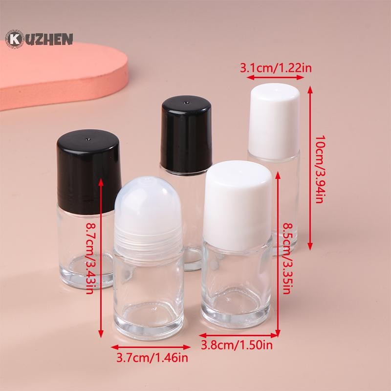 Kuzhen 30 / 50ml Thủy Tinh Rỗng Có Thể Đổ Lại Cuộn Trên Chai Con Lăn Nhựa Chai Chống Rò Rỉ Cosmeitic Hộp Đựng Cho s HOT