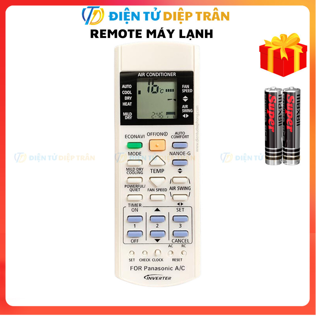 Điều khiển điều hòa Panasonic Mã 09 Inverter 2 chiều, remote máy